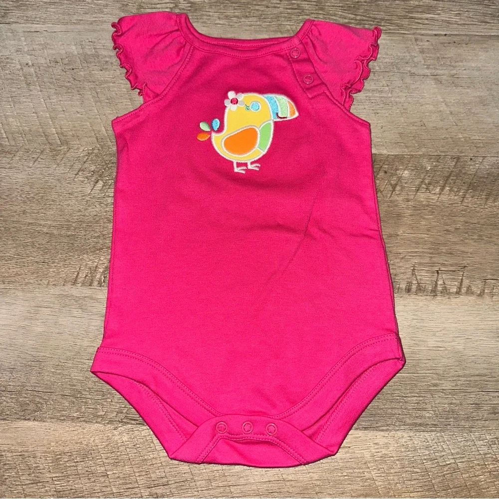 NWOT Garanimals Pink and Purple Kids One Pieces Set 3-6 MOs 100% cotton. - Picture 2 of 4